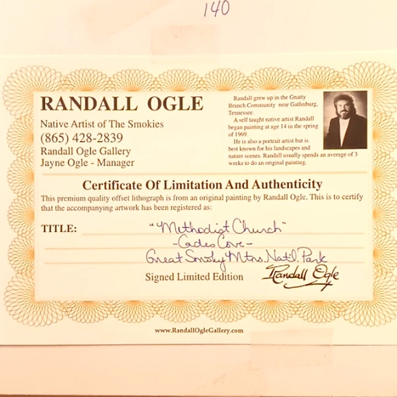 "Methodist Church" Original Limited Edition Litho Print, Signed by Randall Ogle - Picture 4 of 4